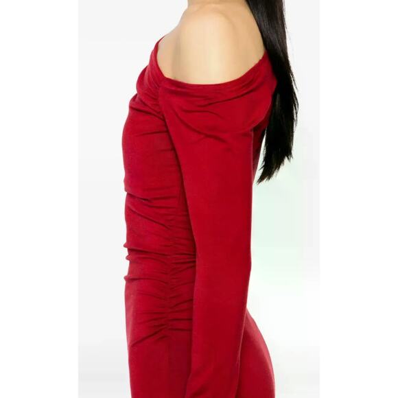 Reformation Ayden Sangria One Shoulder Knit Dress NWT Size XL - Picture 9 of 9